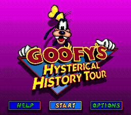 Заставка игры Goofy's Hysterical History Tour